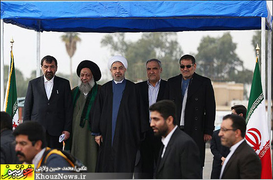 استقبال خوزستانی ها از روحانی در فرودگاه