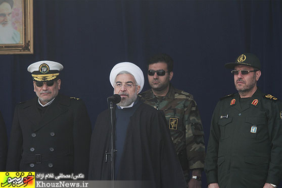 صبحگاه مشترک نیروهای مسلح خوزستان با حضور رئیس جمهور
