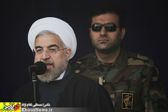 صبحگاه مشترک نیروهای مسلح خوزستان با حضور رئیس جمهور
