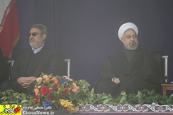 صبحگاه مشترک نیروهای مسلح خوزستان با حضور رئیس جمهور