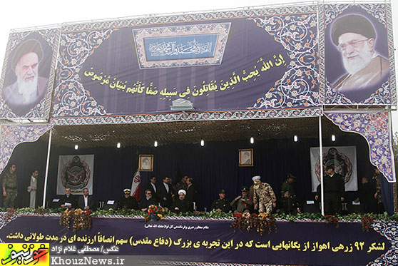 صبحگاه مشترک نیروهای مسلح خوزستان با حضور رئیس جمهور