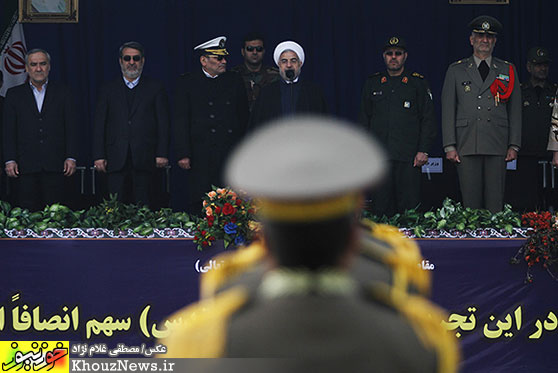 صبحگاه مشترک نیروهای مسلح خوزستان با حضور رئیس جمهور