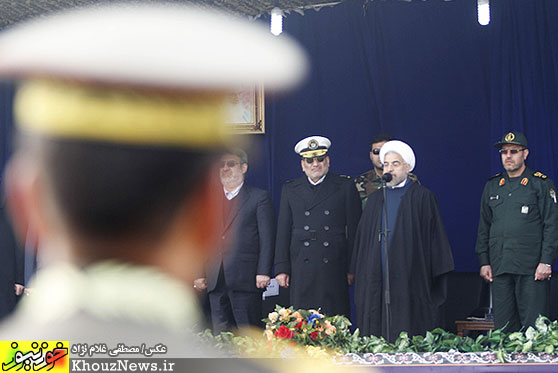صبحگاه مشترک نیروهای مسلح خوزستان با حضور رئیس جمهور