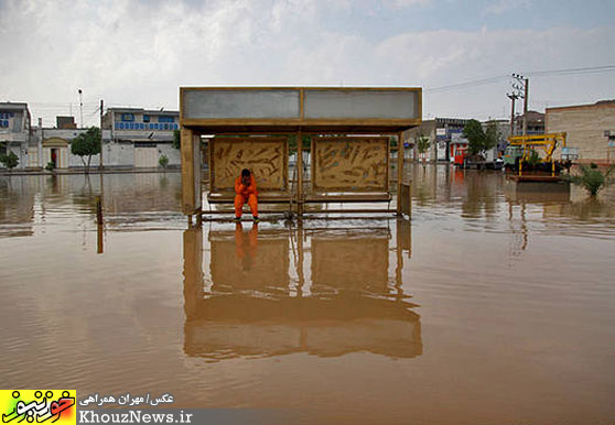 آبگرفتگی معابر اهواز پس از بارندگی
