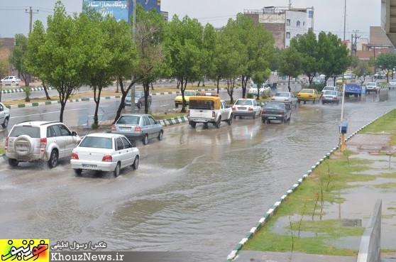 بارندگی و آب گرفتگی معابر سطح شهر اهواز