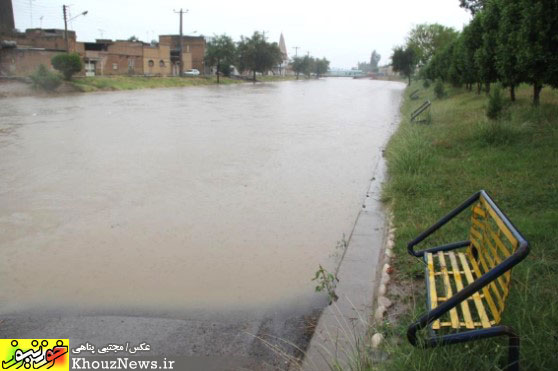 آبگرفتگی معابر و خیابان های شوش