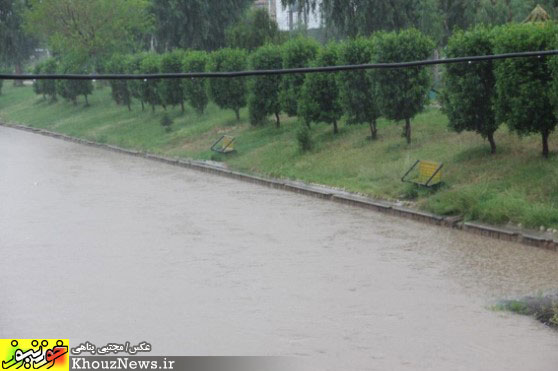 آبگرفتگی معابر و خیابان های شوش