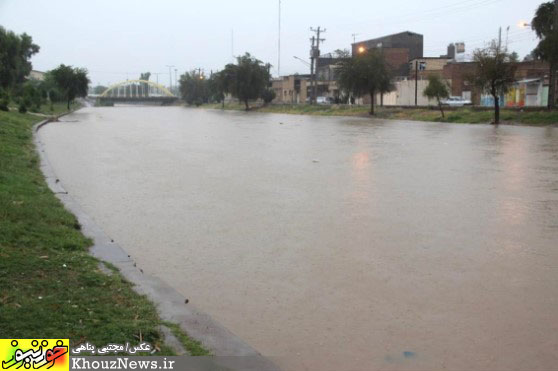 آبگرفتگی معابر و خیابان های شوش