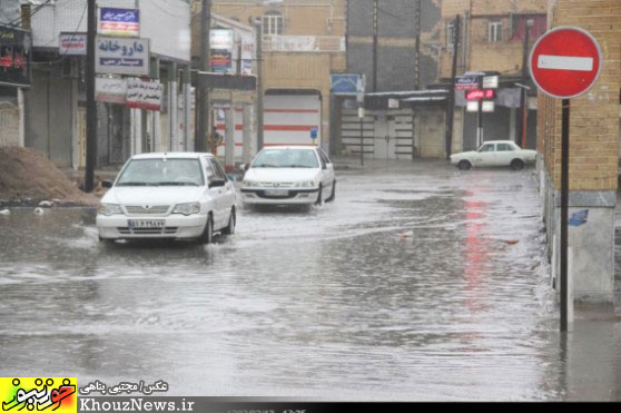 آبگرفتگی معابر و خیابان های شوش