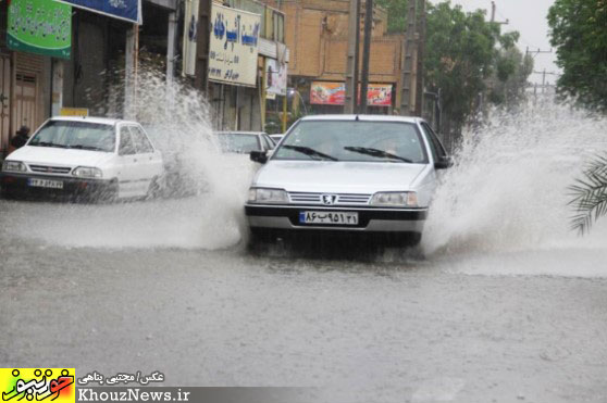 آبگرفتگی معابر و خیابان های شوش