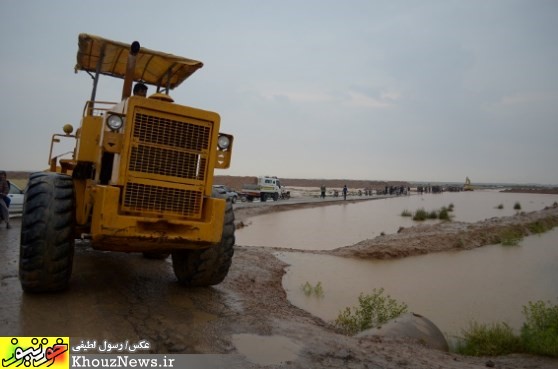 جاری شدن سیل در روستاهای عبدالخان از توابع شوش