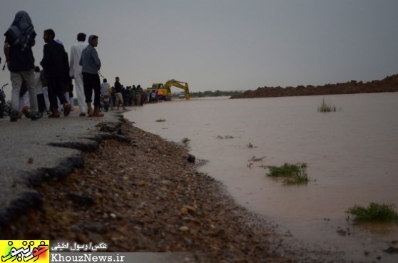 جاری شدن سیل در روستاهای عبدالخان از توابع شوش