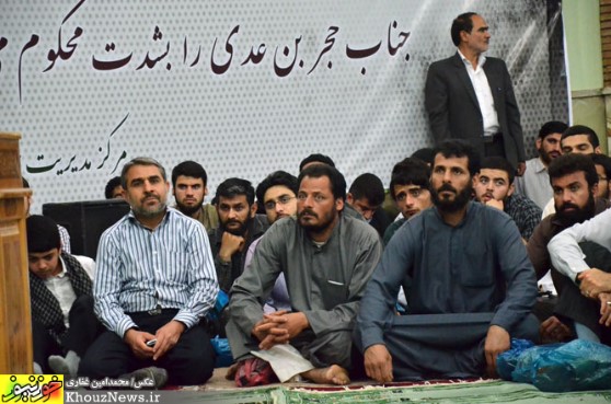 تجمع هیئات مذهبی اهواز در اعتراض به هتک حرمت مقبره حجربن عدی