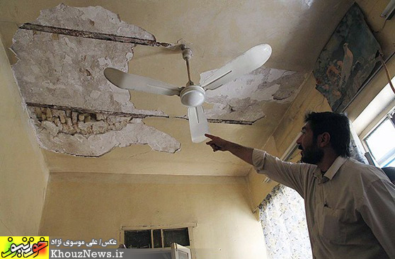 سقوط چرثقیل بر روی منازل مسکونی در اهواز