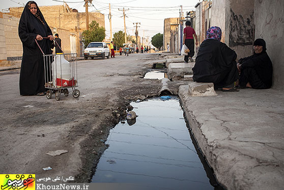 وضعیت نامناسب فاضلاب در کوت عبدا... شهرستان کارون