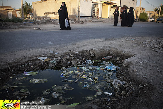 وضعیت نامناسب فاضلاب در کوت عبدا... شهرستان کارون