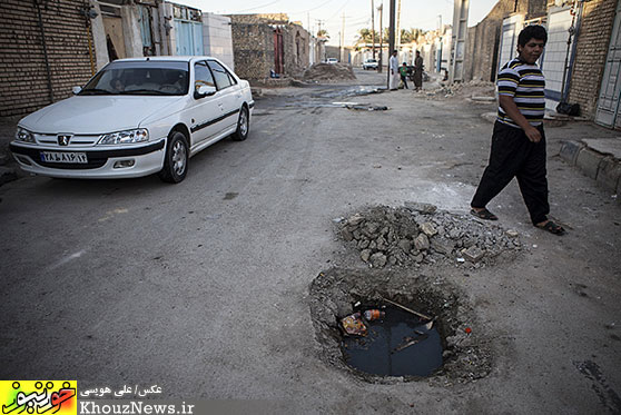 وضعیت نامناسب فاضلاب در کوت عبدا... شهرستان کارون