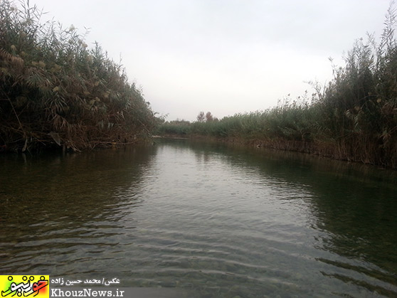 پارک ساحلي خارستان (خارسو) بهبهان و رودخانه مارون در يک پاييز ابري