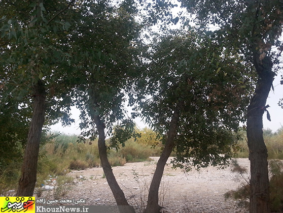 پارک ساحلي خارستان (خارسو) بهبهان و رودخانه مارون در يک پاييز ابري