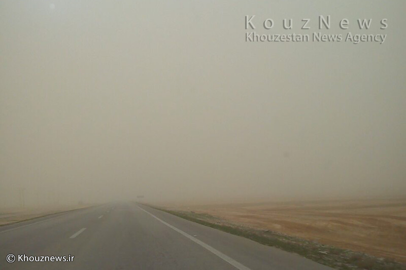 عکس/ کاربران/ جاده مسجدسلیمان اهواز در میان گرد و غبار