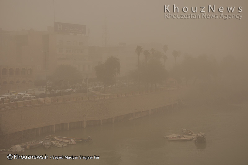 آلودگی شهرهای خوزستان همچنان بالای 10 برابر حدمجاز؛ باران در راه است