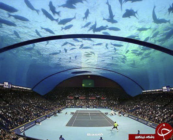 تصاویر / طراحی ورزشگاه تنیس در زیر آب