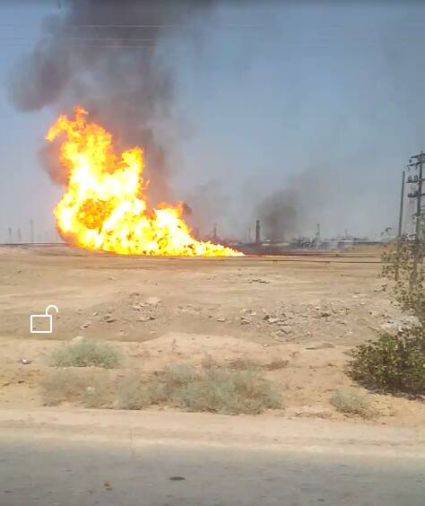 آتش سوزی در منطقه نفتی کریت کمپ در اهواز