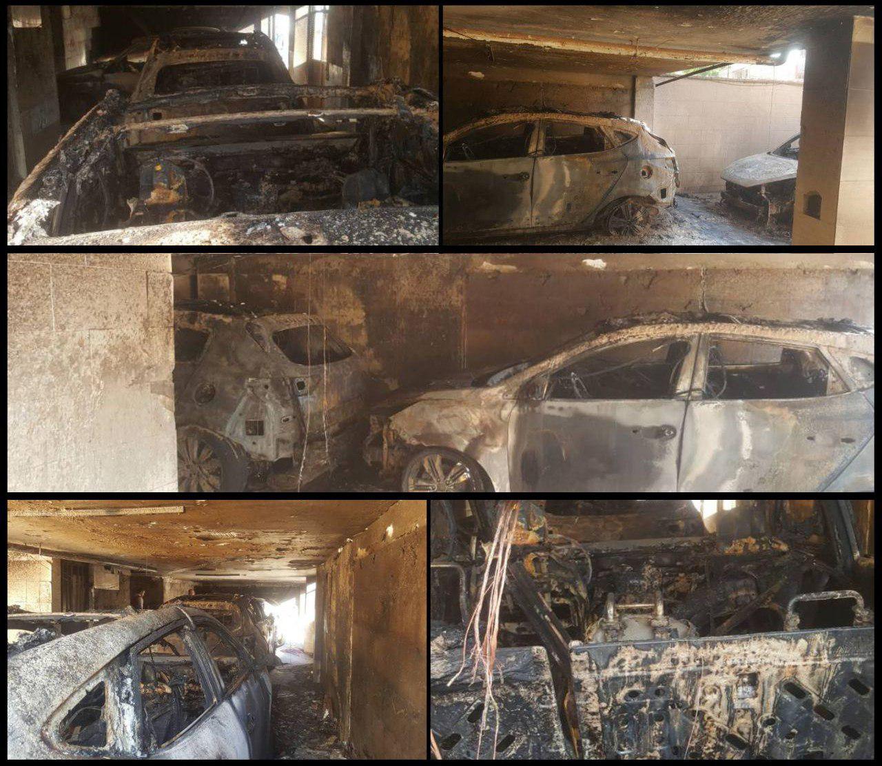 حادثه در پارکینگ یک مجتمع مسکونی در اهواز/ 8 خودرو در آتش سوختند