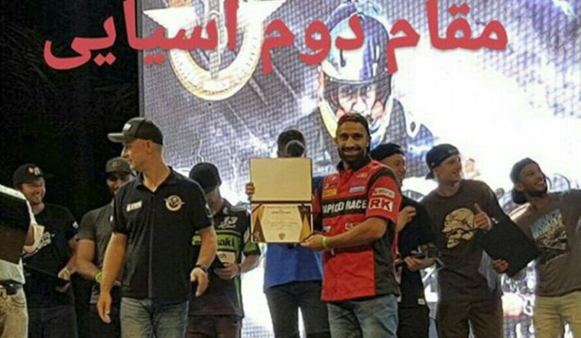 موتورسوار دزفولی مقام دوم آسیا در رشته حرکات نمایشی را کسب کرد