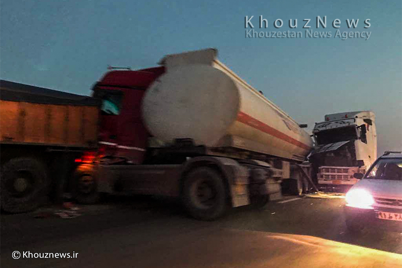 تک عکس / تصادف جاده ای در محور سربندر _ اهواز