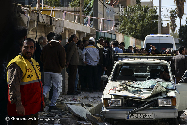 تصاویر / انفجار گاز در ساختمان پنج طبقه در زیتون کارمندی اهواز