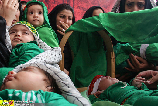 تصاویر/ مراسم شیرخوارگان حسینی در حرم علی ابن مهزیار اهوازی