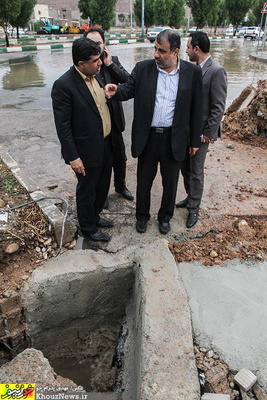 تصاویر/ بازدید شهردار اهواز از پروژه ها و وضعیت دفع آب های سطحی
